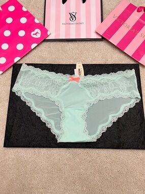 NWT Victoria's Secret Dream Angels Mint Green Satin lace Hipkini panties Small S